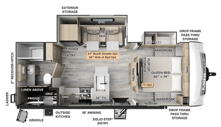 2024 FOREST RIVER ROCKWOOD 2513S, , floor-plans-day image number 0